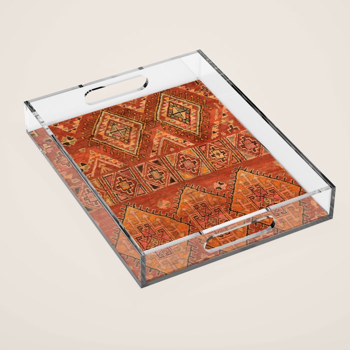 Traditional Vintage Heritage Moroccan Carpet  Acrylic Tray Gallery Image 1