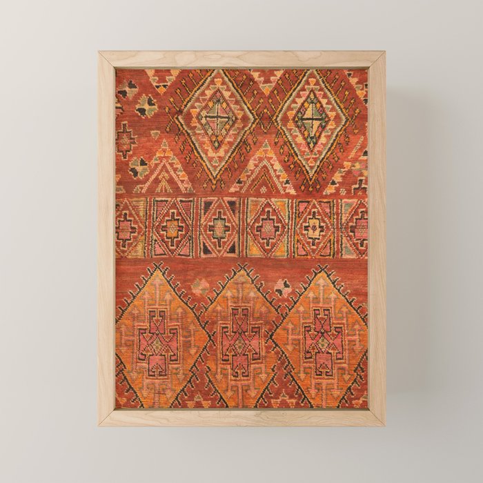 Traditional Vintage Heritage Moroccan Carpet  Mini Art Print Gallery Image 1