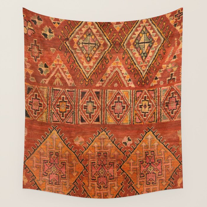 Traditional Vintage Heritage Moroccan Carpet  Wall Tapestry Gallery Image 4