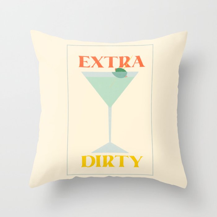 Extra Dirty Martini Throw Pillow Gallery Image 1