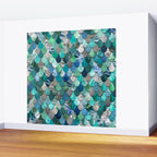 Mermaid Art, Sea,Teal, Mint, Aqua, Blue Wall Mural Gallery Image 2