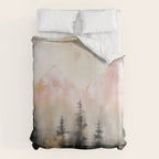 Rocky Mountain High Pastel Oil Painting Duvet Cover Gallery Image 6
