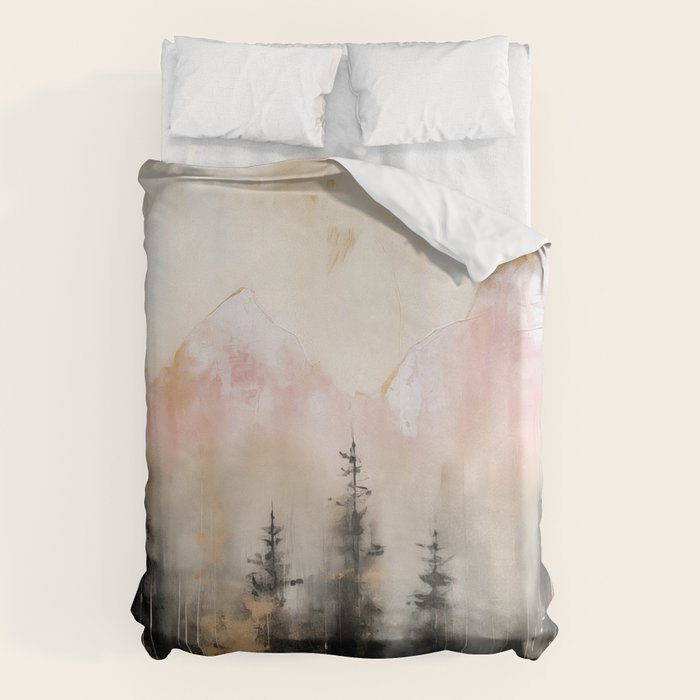 Rocky Mountain High Pastel Oil Painting Duvet Cover Gallery Image 6