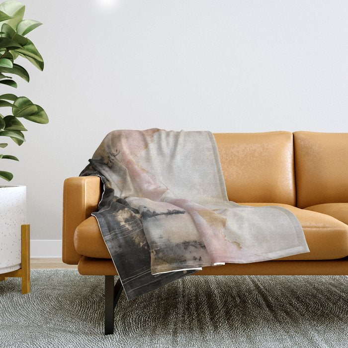 Rocky Mountain High Pastel Oil Painting Throw Blanket Gallery Image 1