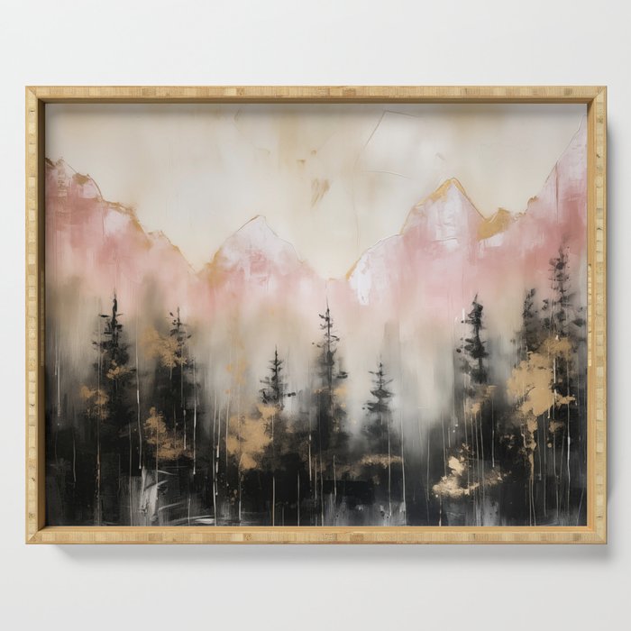 Rocky Mountain High Pastel Oil Painting Serving Tray Gallery Image 1