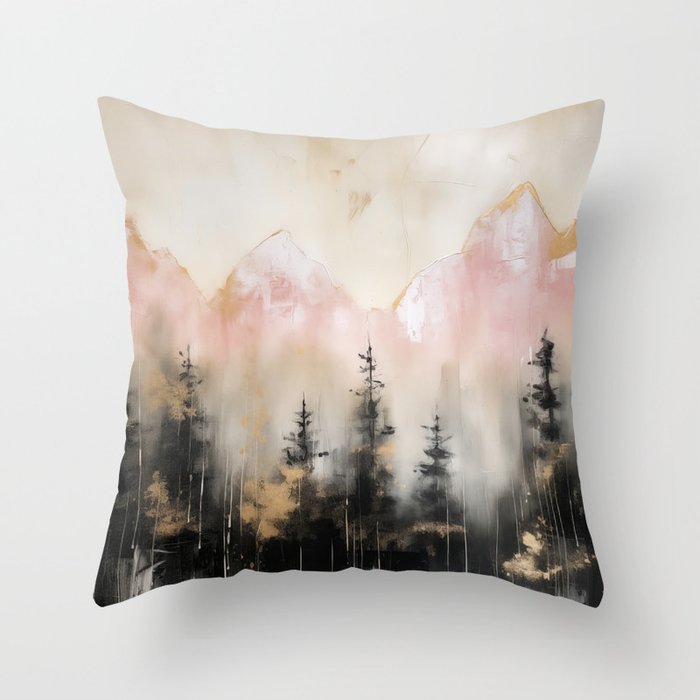 Rocky Mountain High Pastel Oil Painting Throw Pillow Gallery Image 6