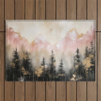Rocky Mountain High Pastel Oil Painting Outdoor Rug Gallery Image 1