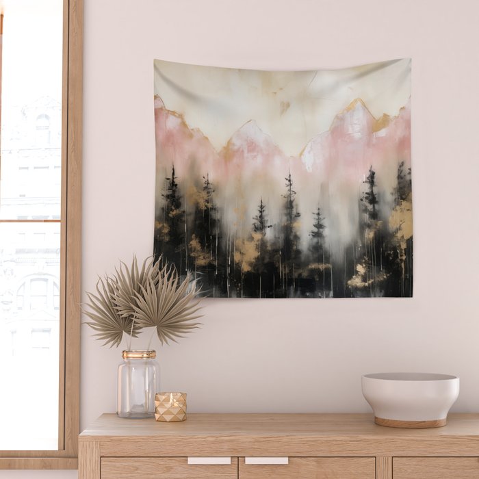 Rocky Mountain High Pastel Oil Painting Wall Tapestry Gallery Image 2