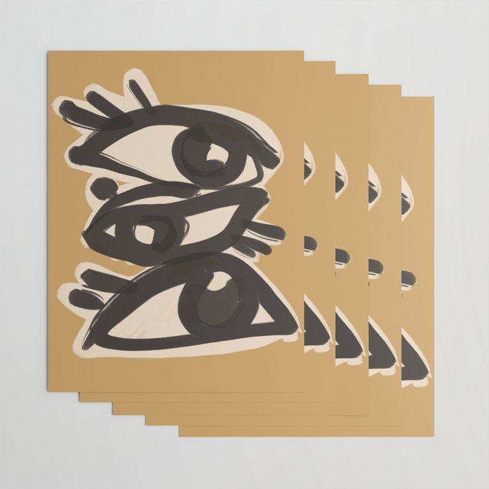 Abstract line art eyes 10 Wrapping Paper Gallery Image 3