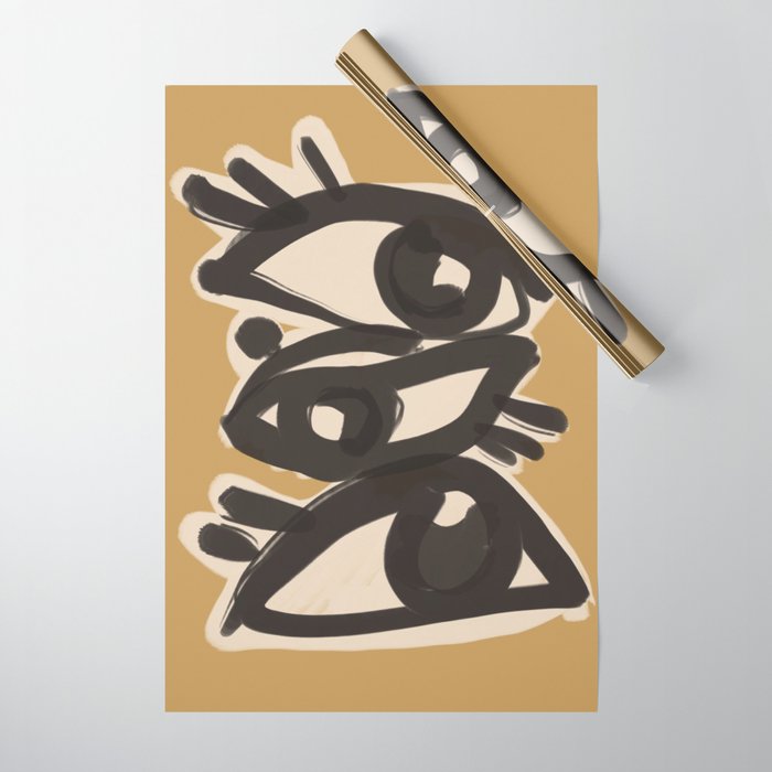 Abstract line art eyes 10 Wrapping Paper Gallery Image 1