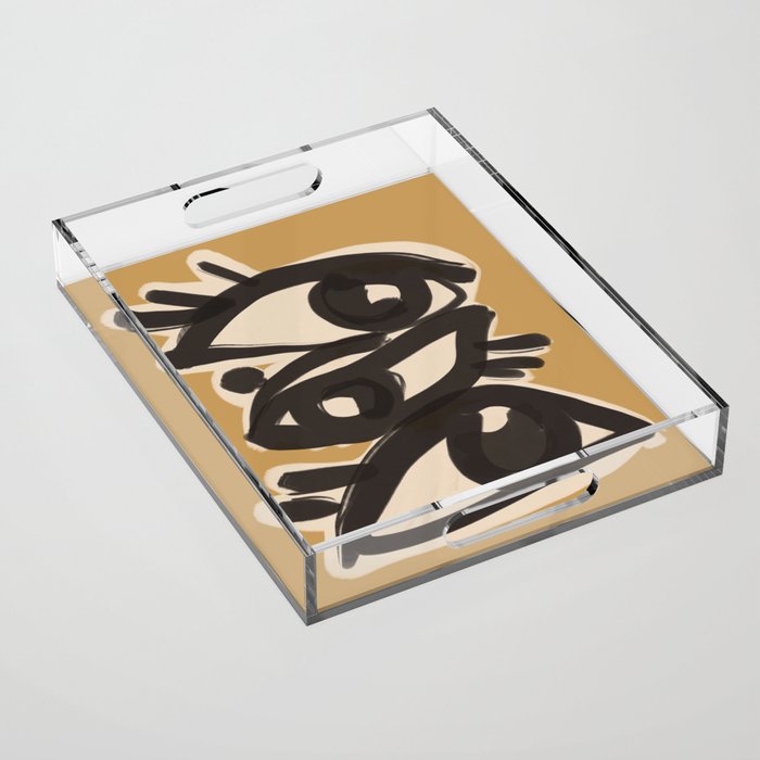 Abstract line art eyes 10 Acrylic Tray Gallery Image 1