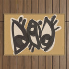 Abstract line art eyes 10 Outdoor Rug Gallery Image 1