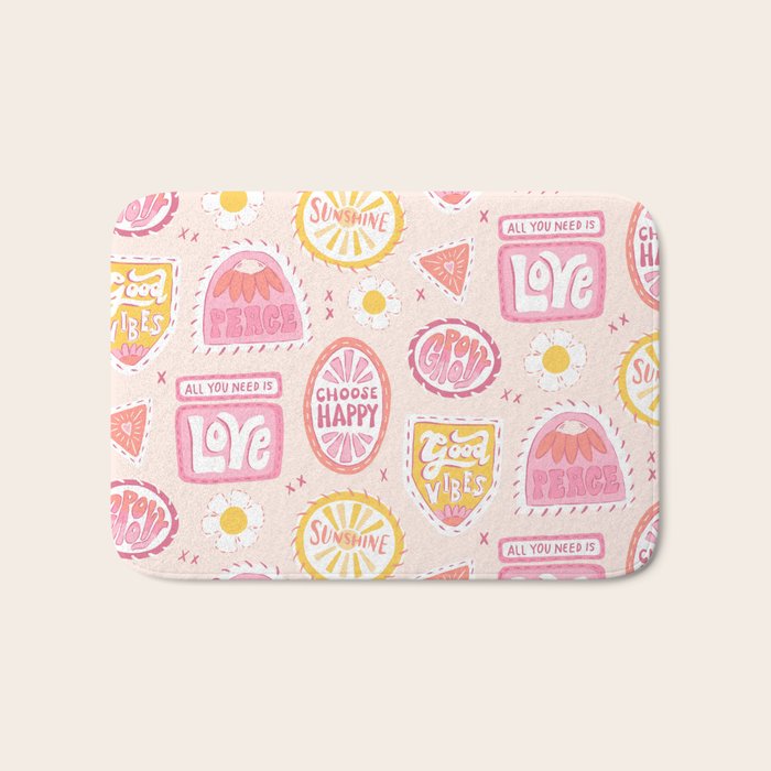 Groovy 70's Quote Patches Bath Mat Gallery Image 1
