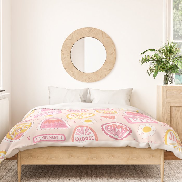 Groovy 70's Quote Patches Duvet Cover Gallery Image 3