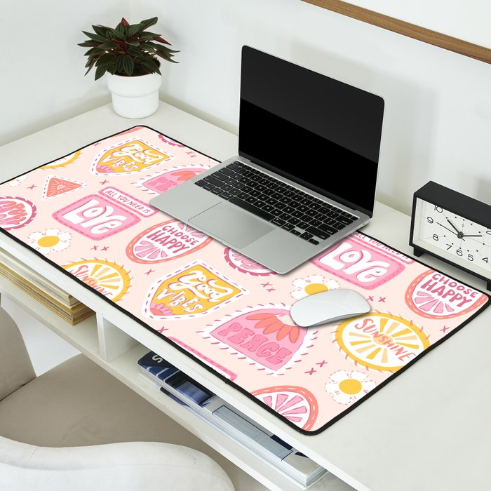 Groovy 70's Quote Patches Desk Mat Gallery Image 2