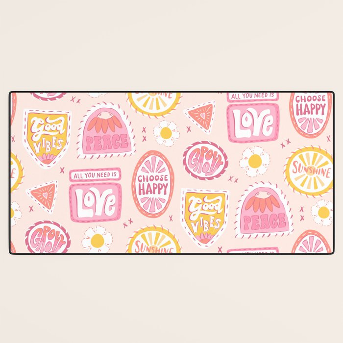 Groovy 70's Quote Patches Desk Mat Gallery Image 3