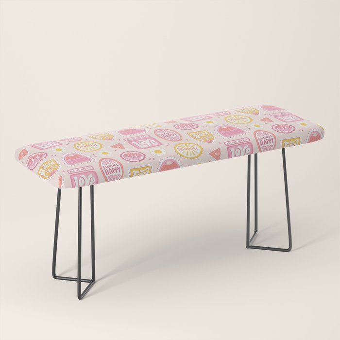Groovy 70's Quote Patches Bench Gallery Image 1
