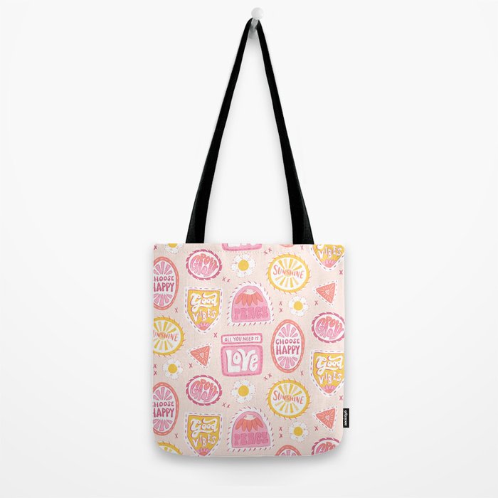 Groovy 70's Quote Patches Tote Bag Gallery Image 2