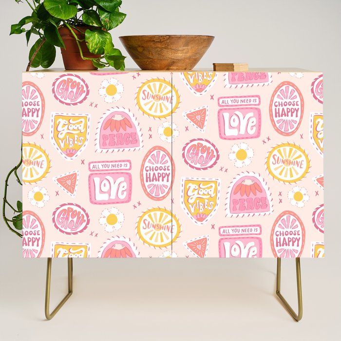 Groovy 70's Quote Patches Credenza Gallery Image 1