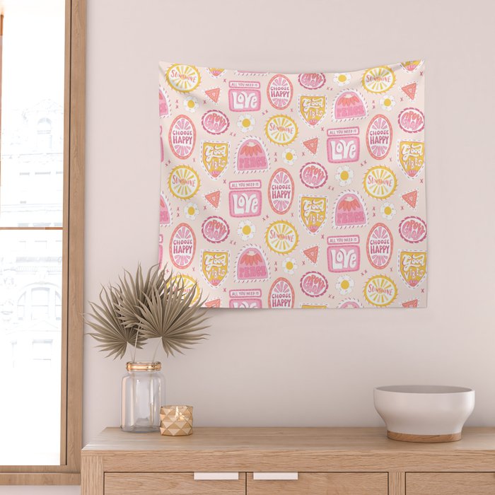 Groovy 70's Quote Patches Wall Tapestry Gallery Image 2