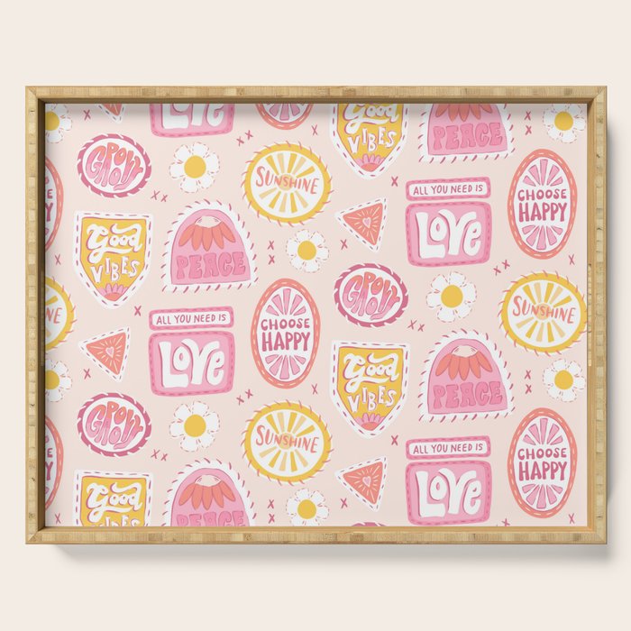 Groovy 70's Quote Patches Serving Tray Gallery Image 1