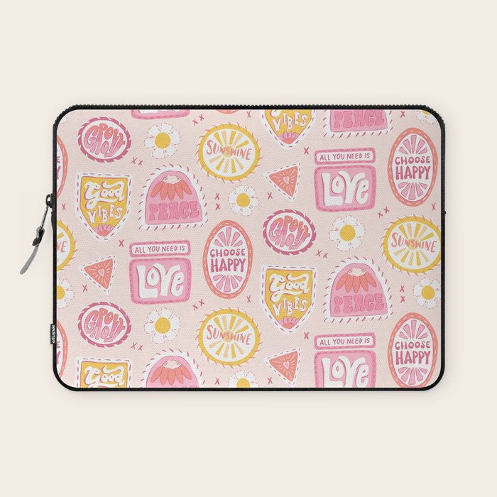 Groovy 70's Quote Patches Laptop Sleeve Gallery Image 1