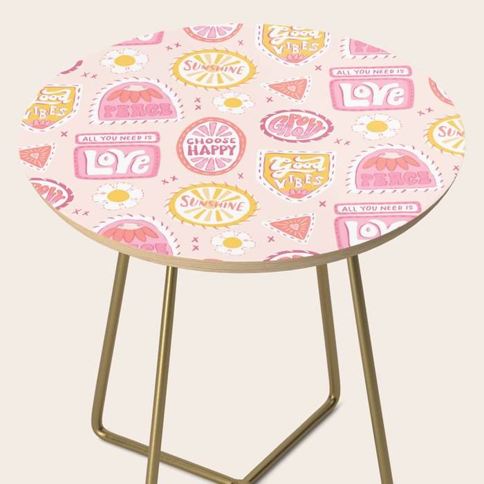 Groovy 70's Quote Patches Side Table Gallery Image 2