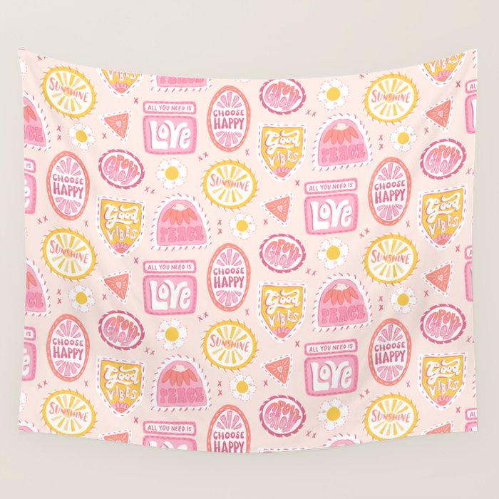 Groovy 70's Quote Patches Wall Tapestry Gallery Image 4