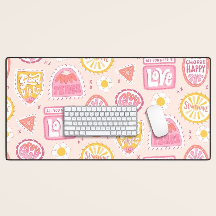 Groovy 70's Quote Patches Desk Mat Gallery Image 1