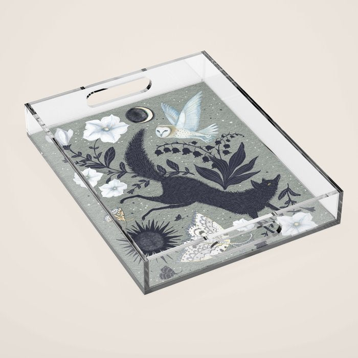 Fox and Owl Acrylic Tray Gallery Image 1