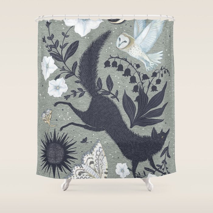 Fox and Owl Shower Curtain Gallery Image 1