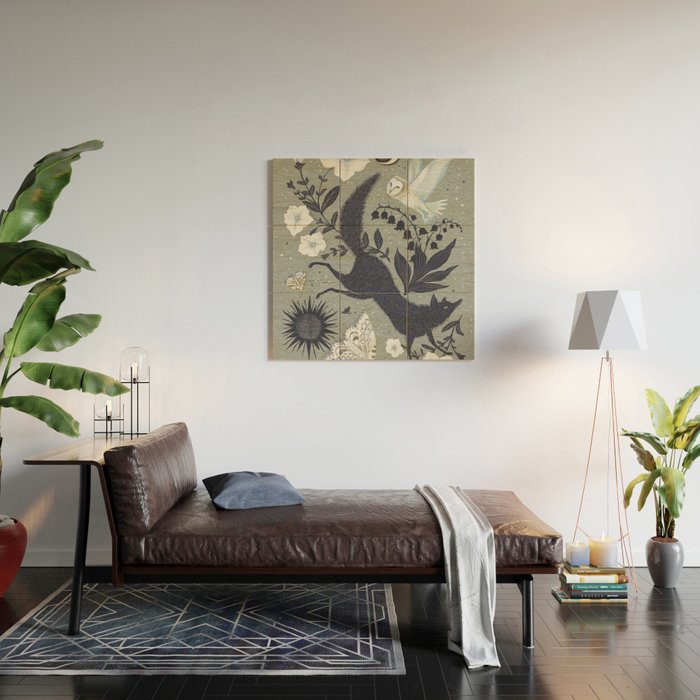 Fox and Owl Wood Wall Art Gallery Image 2