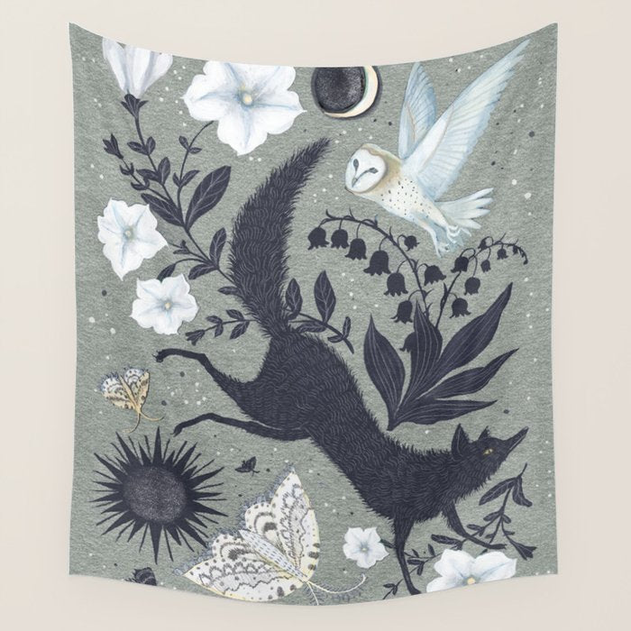 Fox and Owl Wall Tapestry Gallery Image 4
