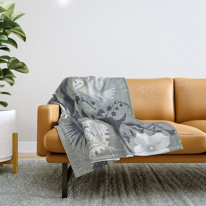 Fox and Owl Throw Blanket Gallery Image 1