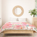 Watercolor Peonies Summer Bouquet Duvet Cover Gallery Image 3