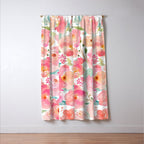 Watercolor Peonies Summer Bouquet Window Curtain Gallery Image 3
