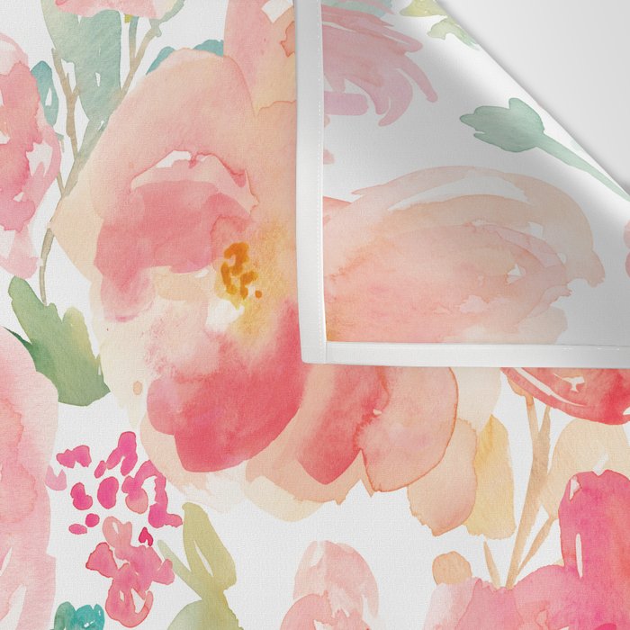 Watercolor Peonies Summer Bouquet Wall Tapestry Gallery Image 3