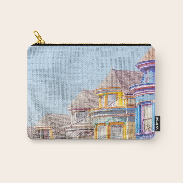 Haight Ashbury Victorian Houses - San Francisco Photography Carry All Pouch Gallery Image 1