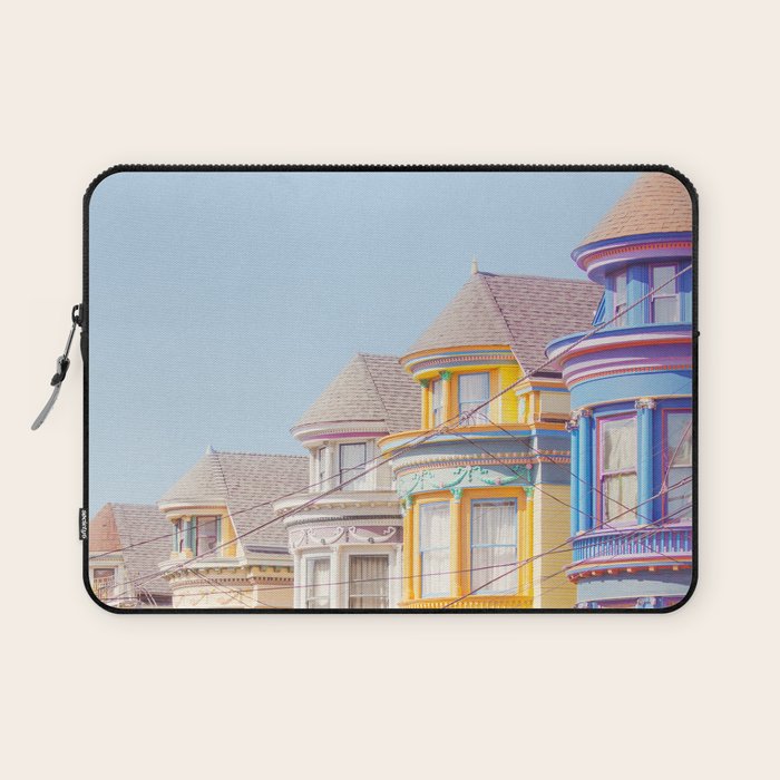 Haight Ashbury Victorian Houses - San Francisco Photography Laptop Sleeve Gallery Image 1