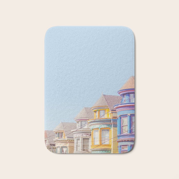 Haight Ashbury Victorian Houses - San Francisco Photography Bath Mat Gallery Image 1
