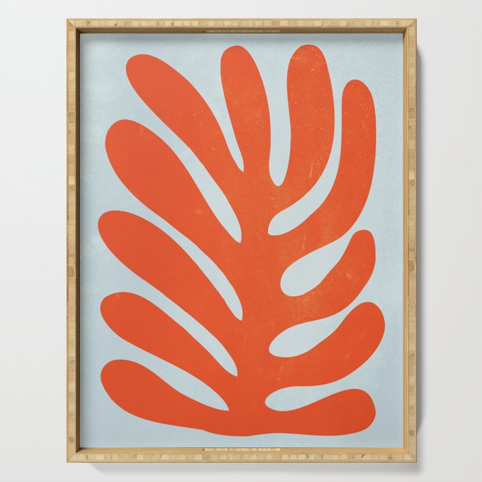Fire Red: Wild Leaf | Matisse Foliage Paper Cutouts 01 Serving Tray Gallery Image 1