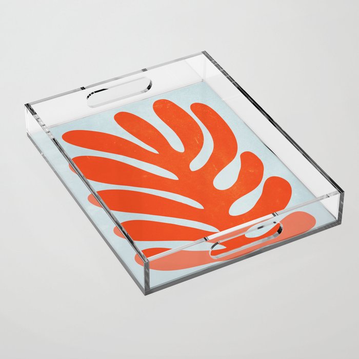 Fire Red: Wild Leaf | Matisse Foliage Paper Cutouts 01 Acrylic Tray Gallery Image 1