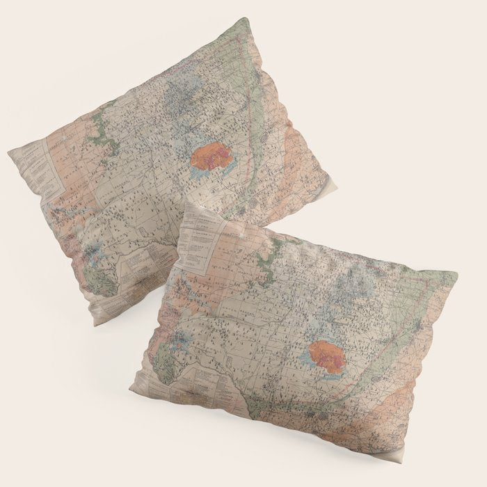 Vintage Geological Map of Texas (1920) Pillow Sham Gallery Image 3