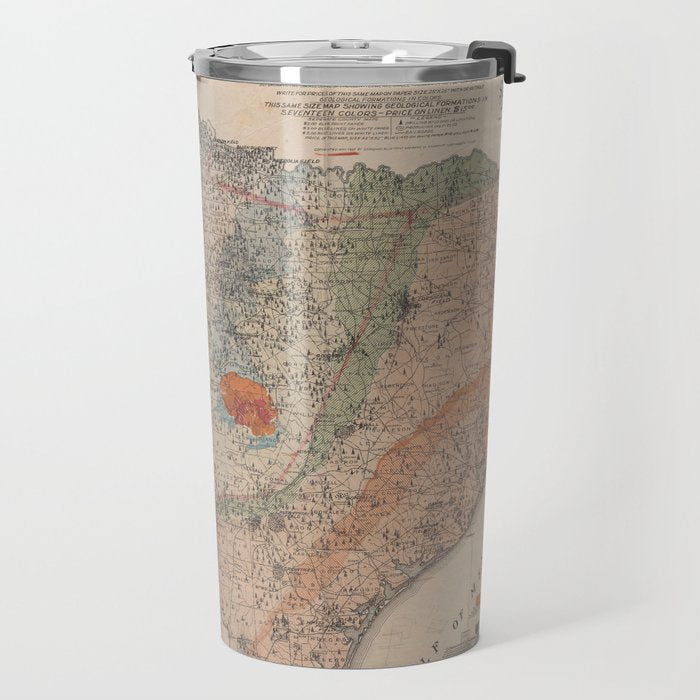 Vintage Geological Map of Texas (1920) Travel Mug Gallery Image 2