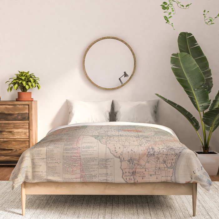 Vintage Geological Map of Texas (1920) Comforter Gallery Image 3