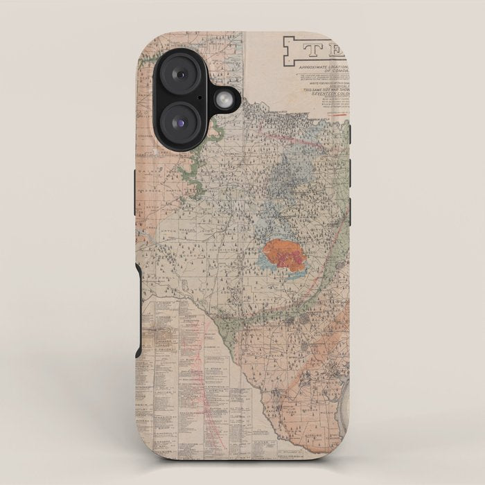 Vintage Geological Map of Texas (1920) iPhone Case Gallery Image 1