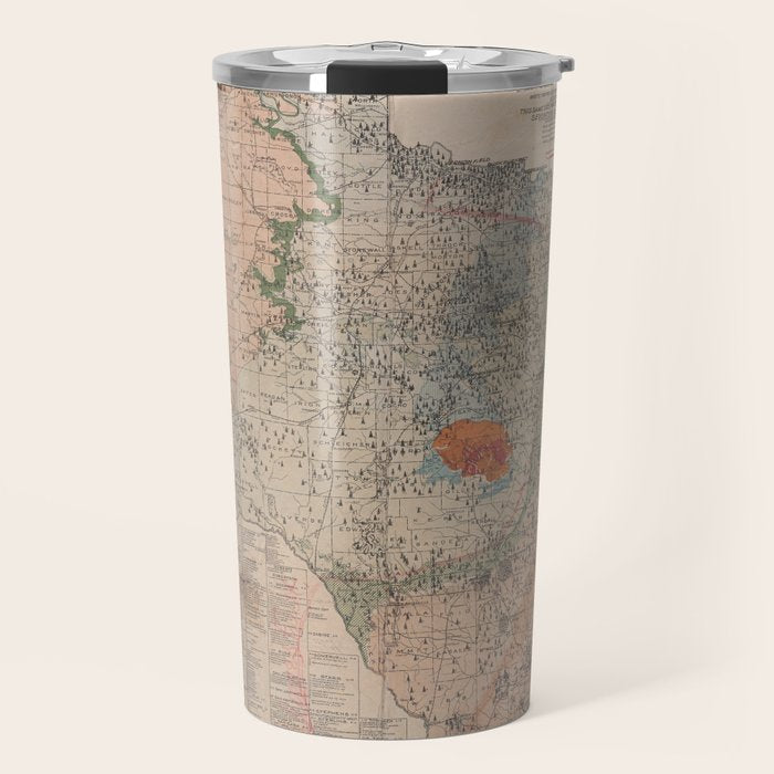 Vintage Geological Map of Texas (1920) Travel Mug Gallery Image 1