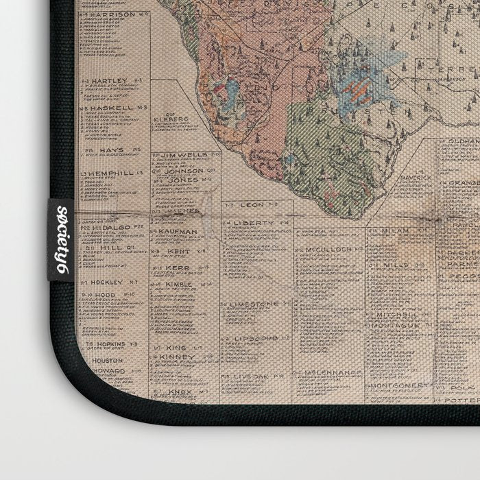 Vintage Geological Map of Texas (1920) Laptop Sleeve Gallery Image 3