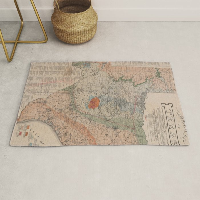 Vintage Geological Map of Texas (1920) Rug Gallery Image 1