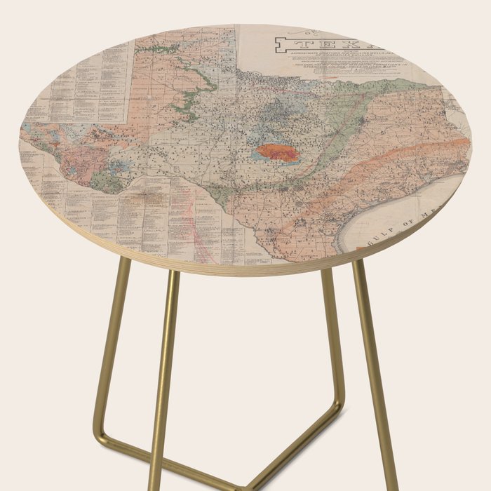 Vintage Geological Map of Texas (1920) Side Table Gallery Image 2